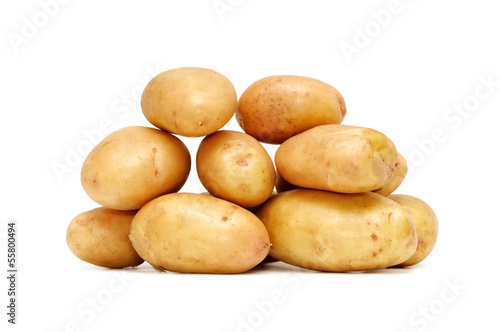 potatoes isolated on white background