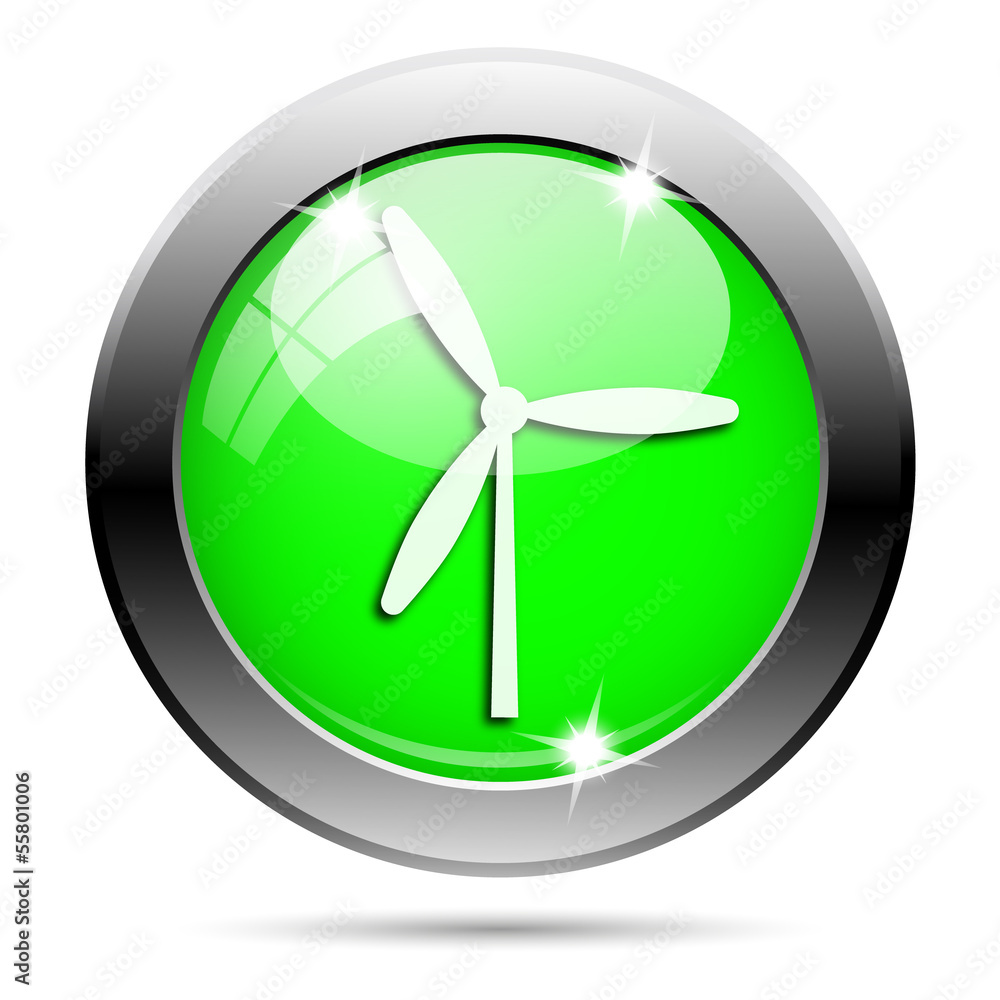 Metallic green glossy icon