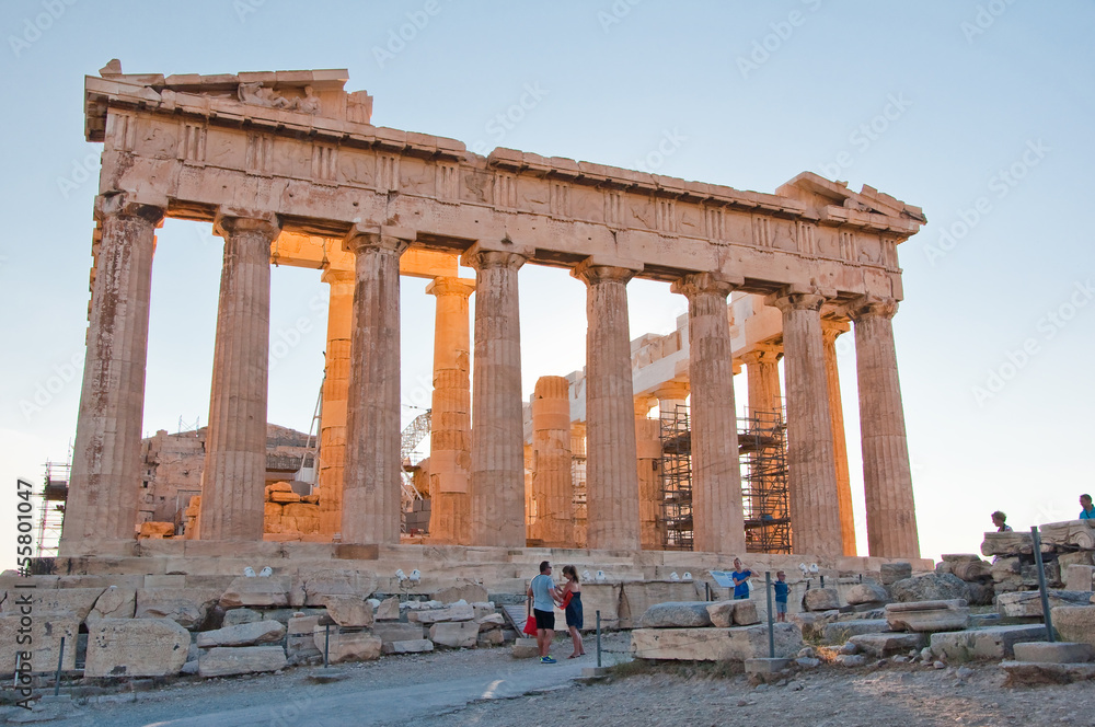 The Parthenon on the Athenian Acropolis, Greece.