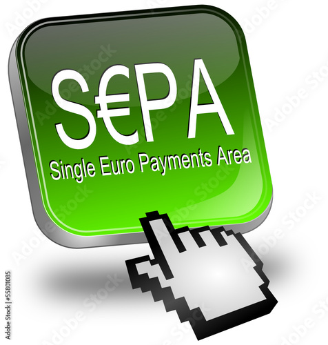 SEPA - Single Euro Payments Area - Button mit Cursor