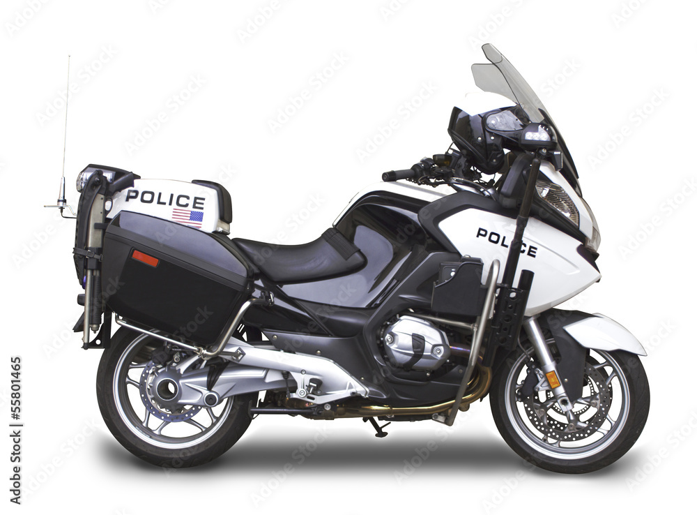 Police Motorcycle - Side View Angle Police Motorcycle - Side View Angle