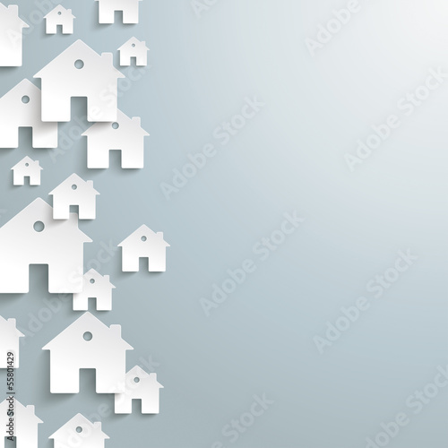 White Paper Houses Side Background