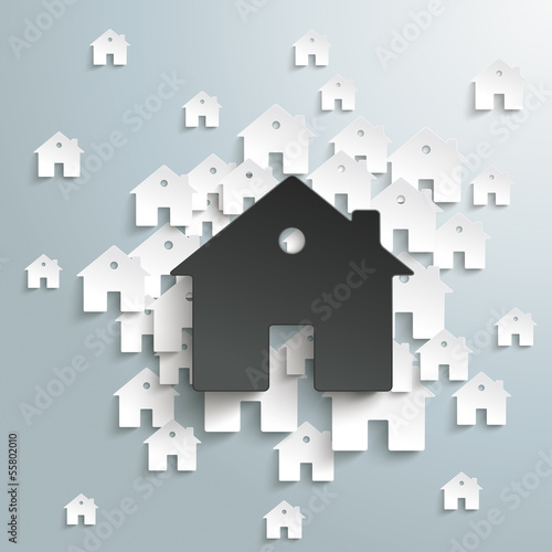 Big Black House With White Homes Background