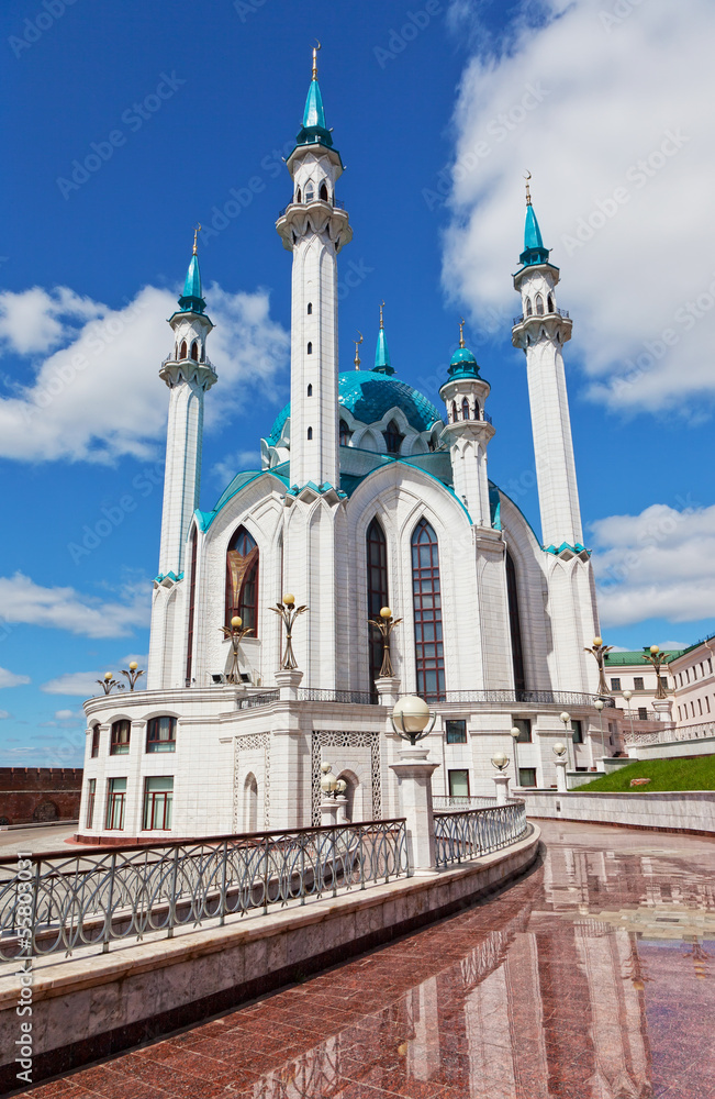 Qol Sharif mosque in Kazan, Russia against the beautiful sky