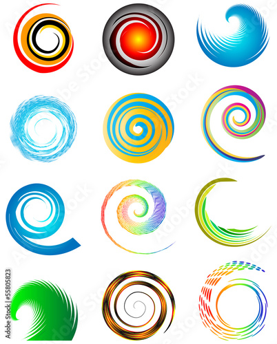 set of colorful circles, abstract design elements