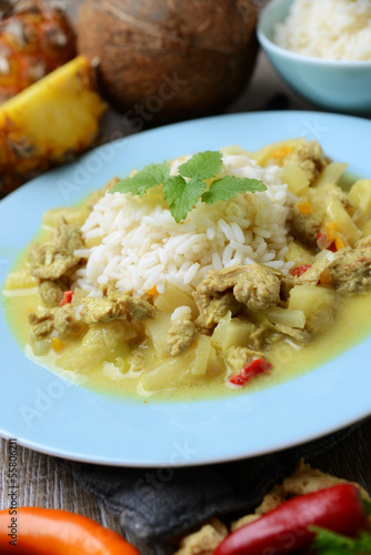 Cocos-Curry mit Reis