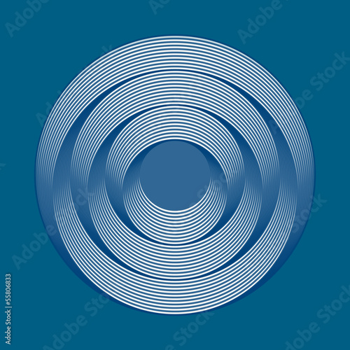 Circles optical effect - blue color background