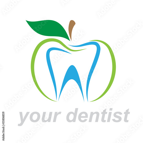Vector Logo dentist. Bite the apple