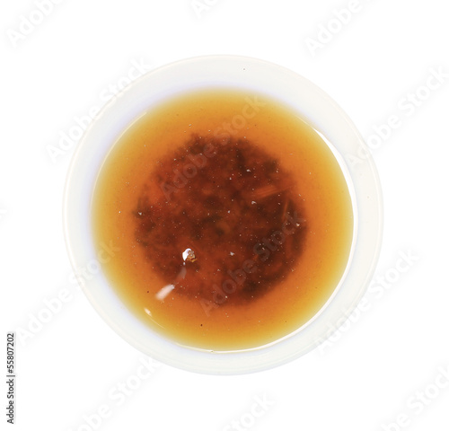 Used palm oil in bowl (with clipping path)