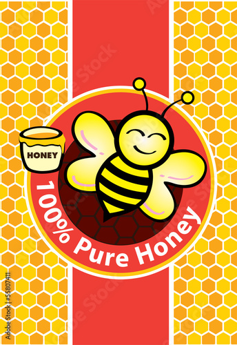 Pure Honey and Bee