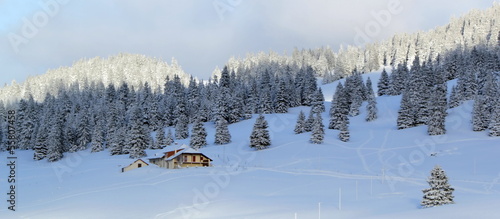 Jura mountain in winter, Switzerland photo