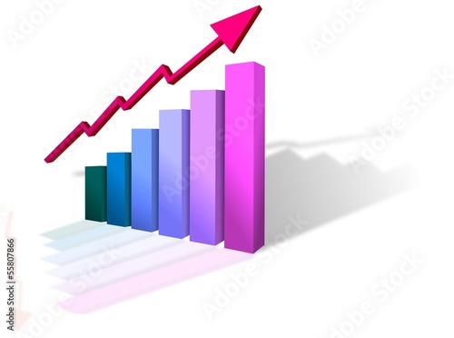 Free Download Colored cubic progress graph with growing arrow - GFXLoad