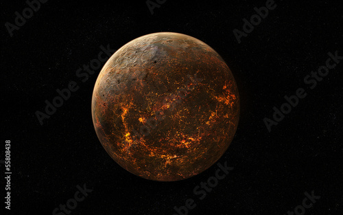 Covered in lava extraterrestrial planet photo