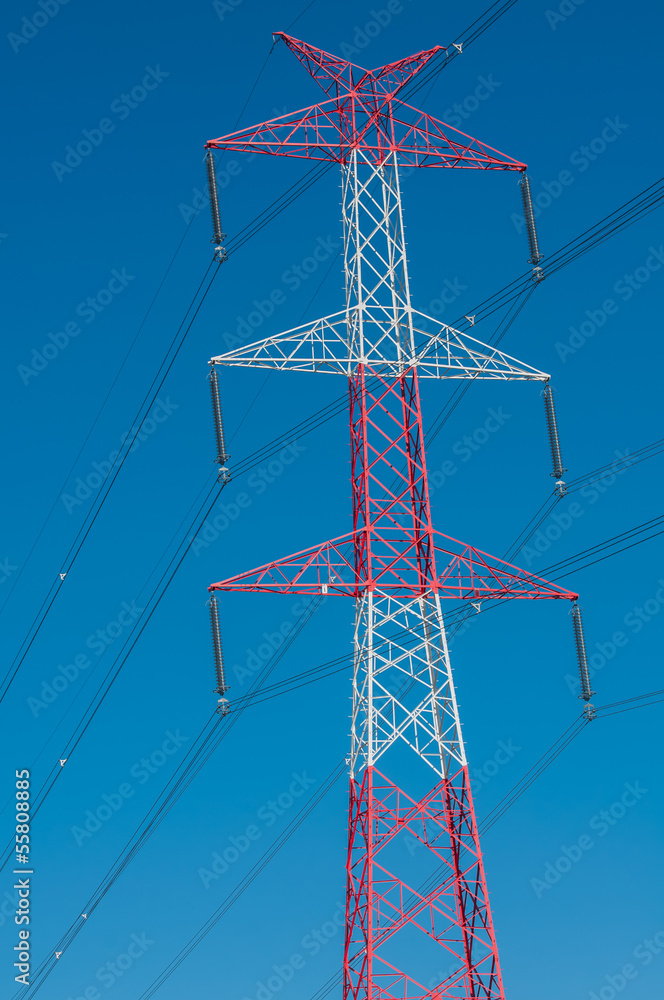 Pylon and transmission power line Pylon and transmission power line