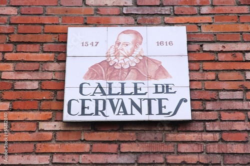 Cervantes street, Madrid, Spain