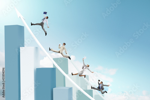 Businesspeople jumping