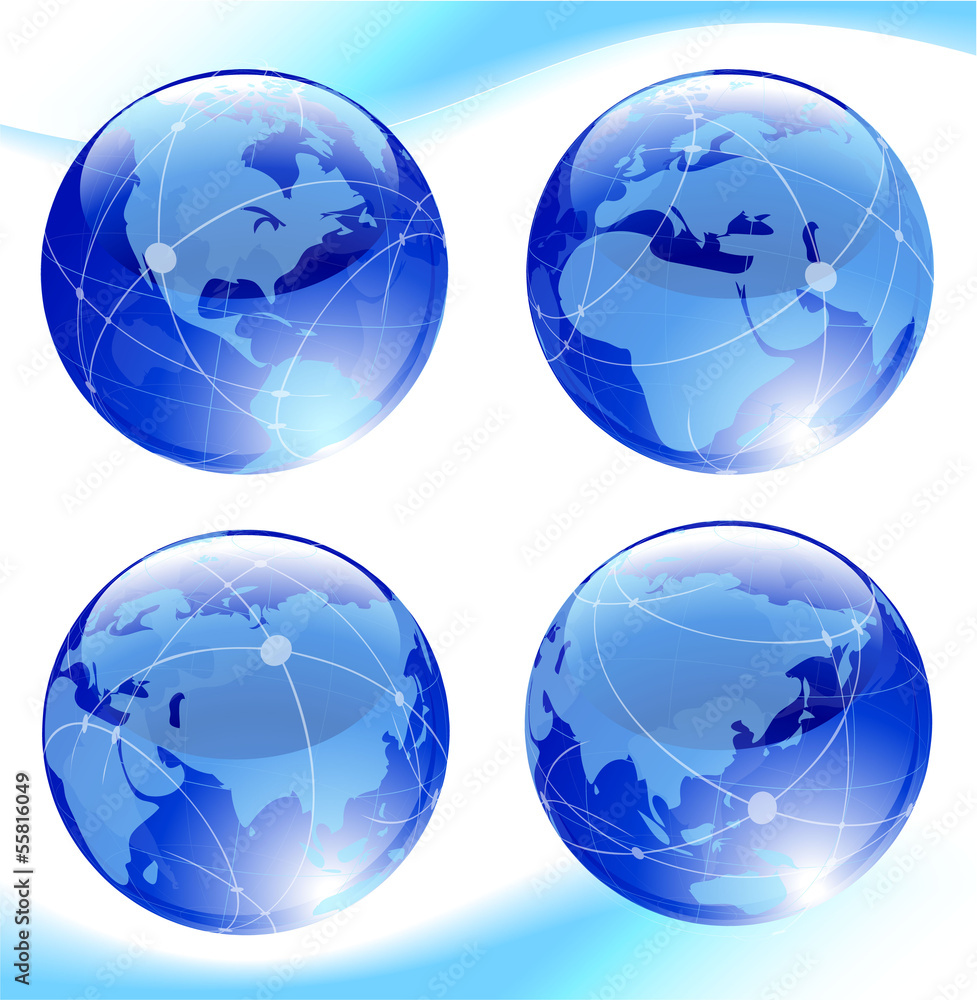 Glossy globes. Vector. Glossy globes. Vector.