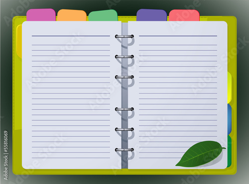 Daily log. Vector web template.