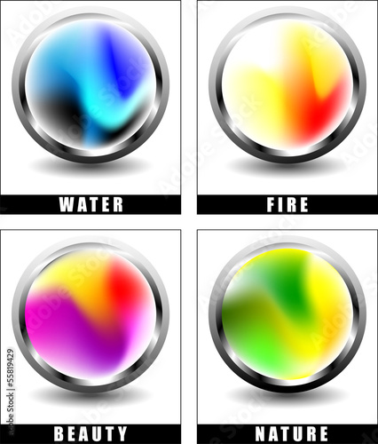 conceptual vector button set