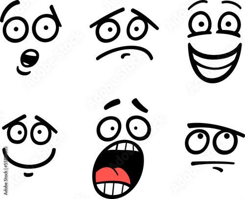 Fototapeta Naklejka Na Ścianę i Meble -  emoticon or emotions set cartoon illustration