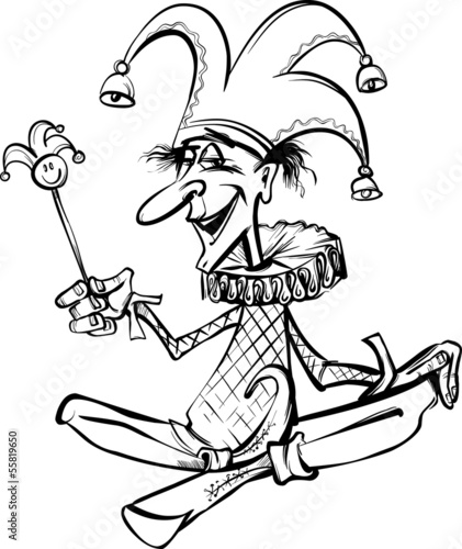 jester or joker cartoon illustration