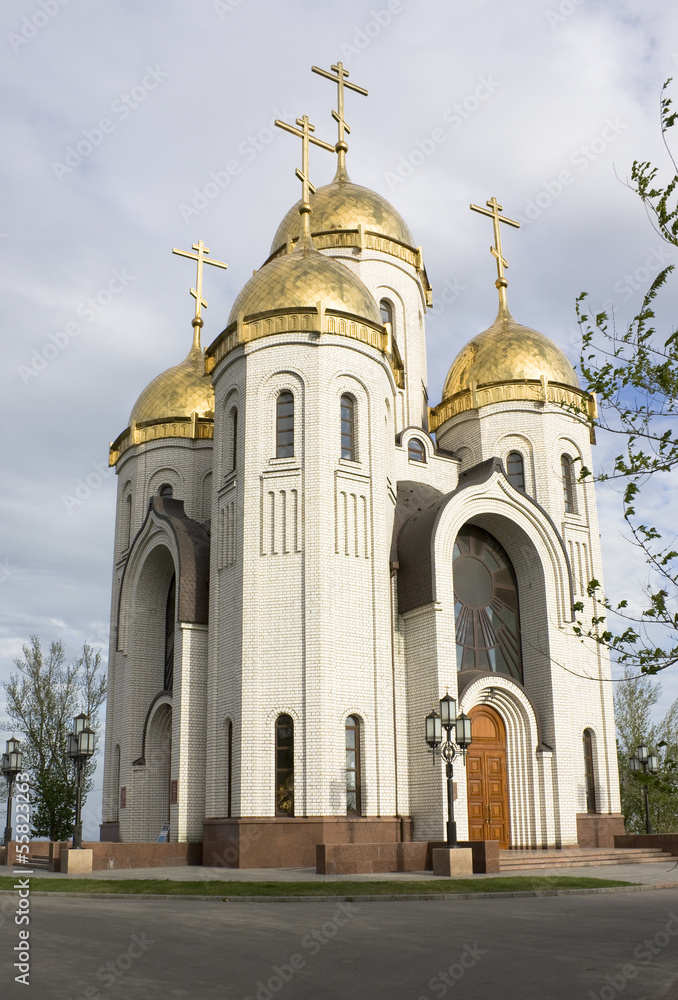 Temple of All Saints on a burial mound, city Volgograd, Russia