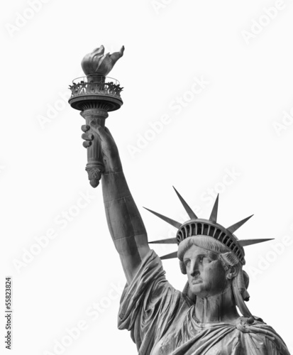 Tablou canvas Statue of Liberty, Face and Torch - Symbol of New York, isolated
