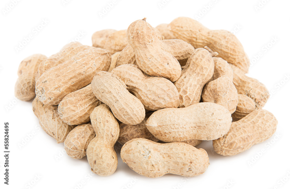 Heap of dried peanut isolated on white background Heap of dried peanut isolated on white background