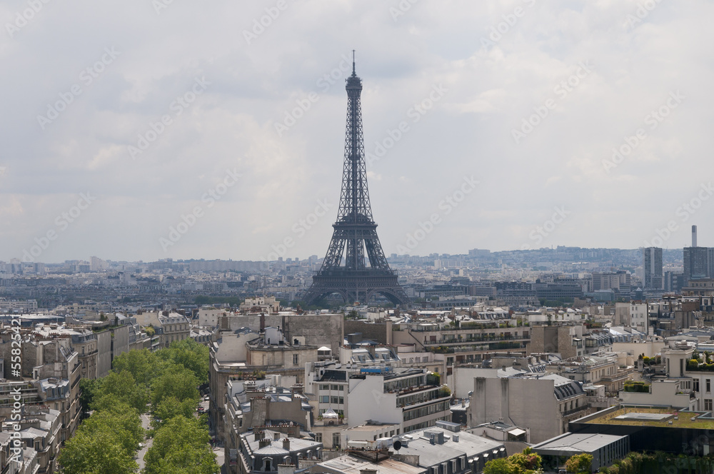Fototapeta premium Blick vom Arc de Triomphe, Paris, Frankreich