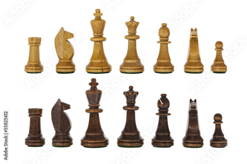 Vintage Wooden Chess Set Pi...