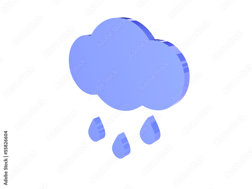 Rainy cloud icon over white background. Concept 3D illustration. Rainy cloud icon over white background. Concept 3D illustration.