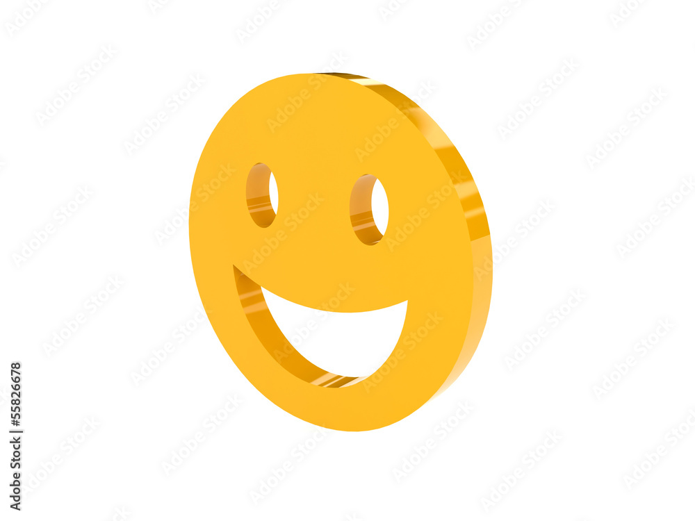 Fototapeta premium Laugh face icon over white background. Concept 3D illustration.