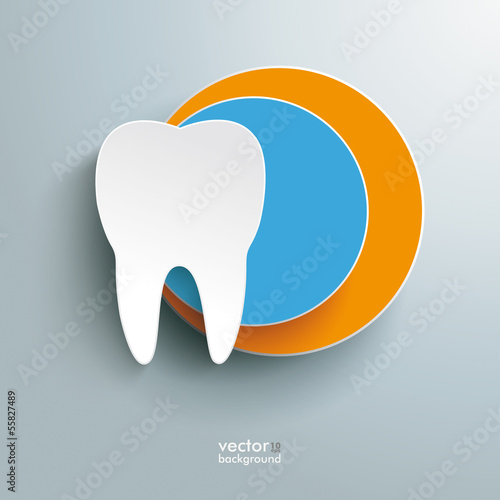 White Tooth Blue Orange Design