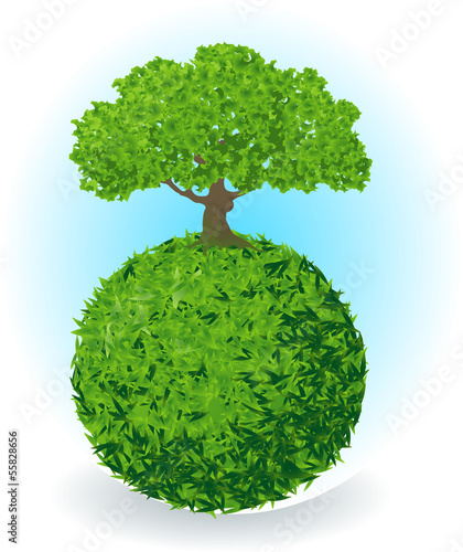 Green planet. Vector.