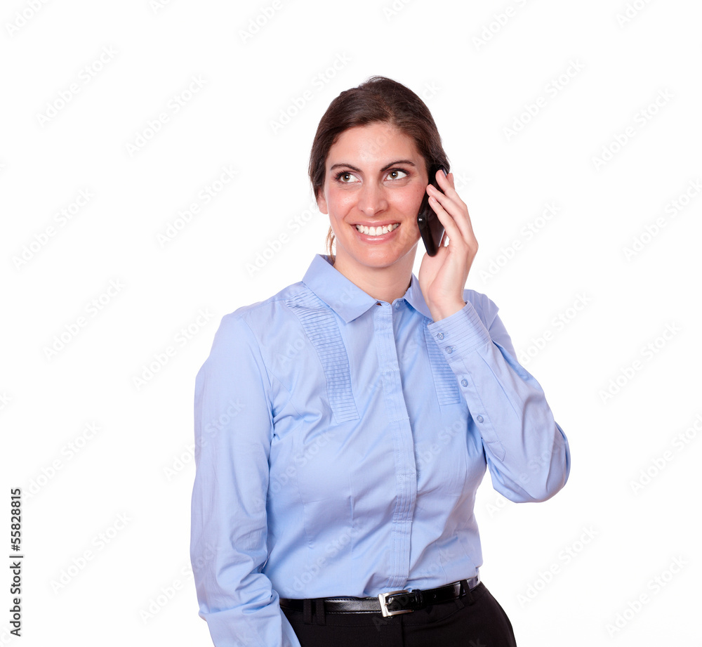 Beautiful woman talking on her cellphone Beautiful woman talking on her cellphone