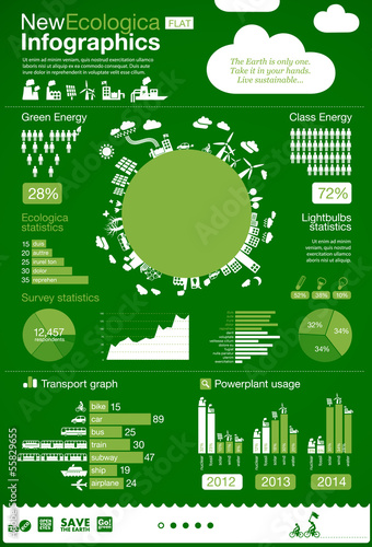 Ecology infographics - ENERGY industry elements