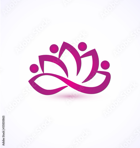 Purple lotus flower  logo vector