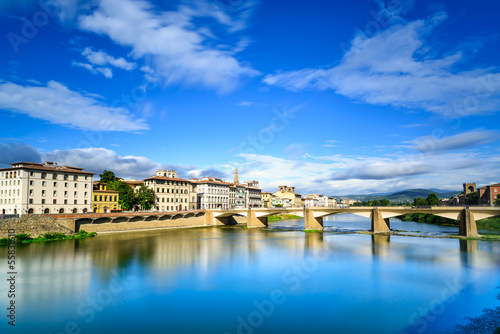 Florence or Firenze  Ponte alle Grazie bridge  Italy.