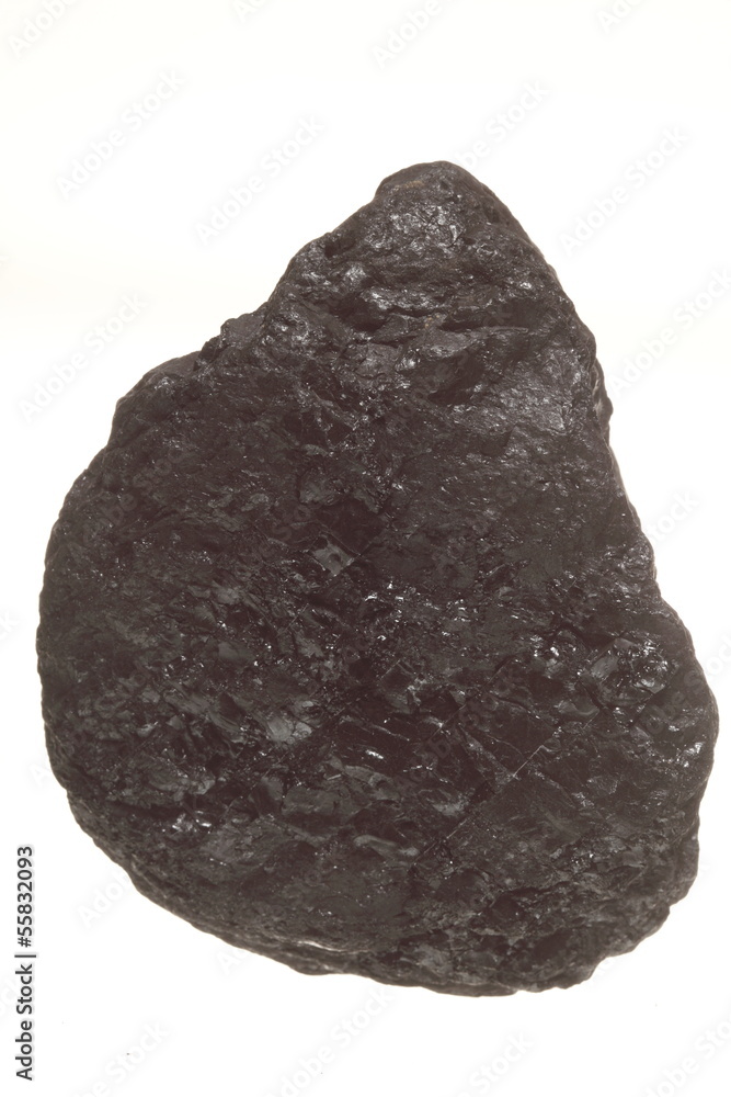 Coal lump carbon nugget isolated on white Coal lump carbon nugget isolated on white