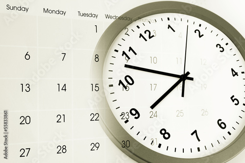 Clock and calendar. Time management