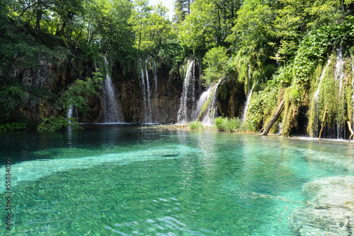 Waterfalls at Plitvice National Park in Croatia