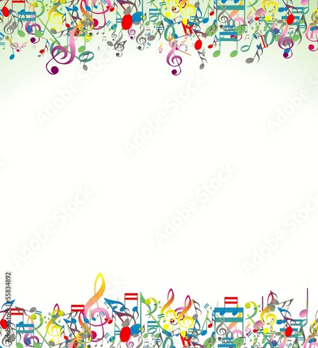 Abstract music notes background