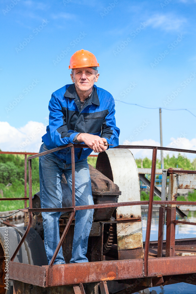 Portrait of senior manual worker in the water treatment plant Portrait of senior manual worker in the water treatment plant