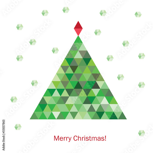 Colorful geometric christmas tree