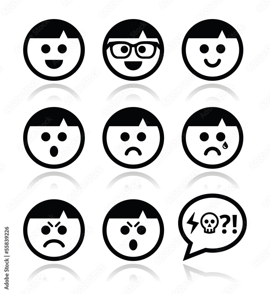 Smiley faces, avatar vector icons set Smiley faces, avatar vector icons set