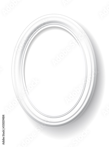 White oval frame.