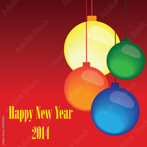 Colorful geometric christmas bubbles with text