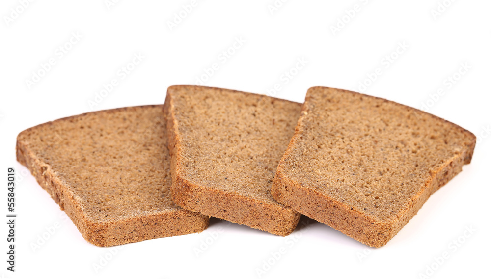 Slices of brown bread. Slices of brown bread.