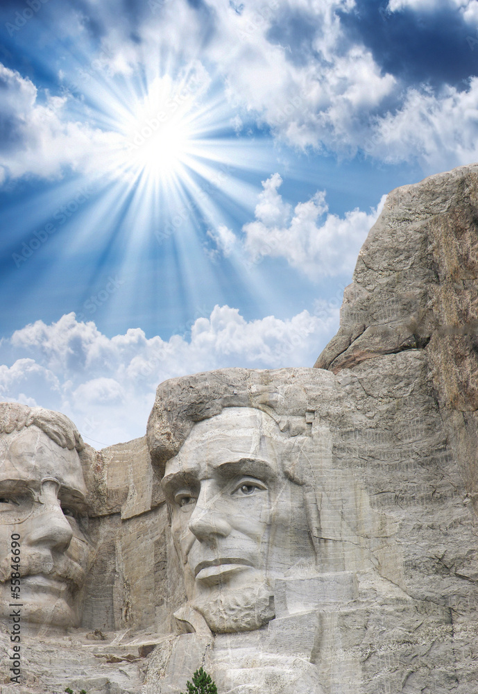 Mount Rushmore - Roosevelt and Lincoln sculpture