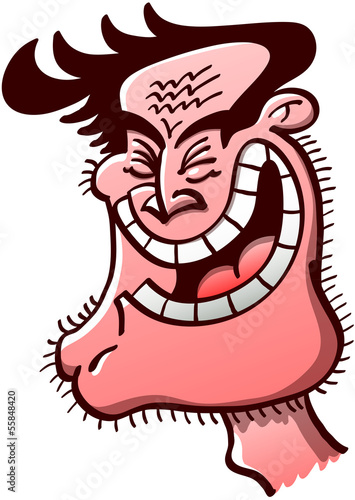 Rude man laughing mischievously